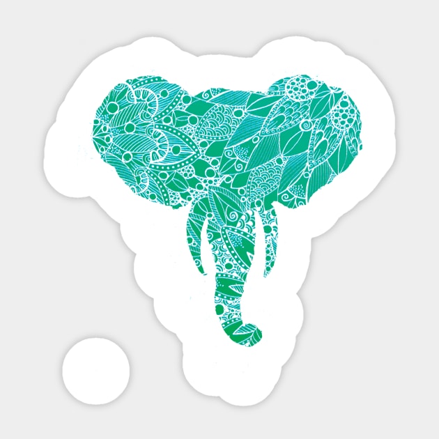 Turquoise Mandala Elephant Sticker by ZeichenbloQ